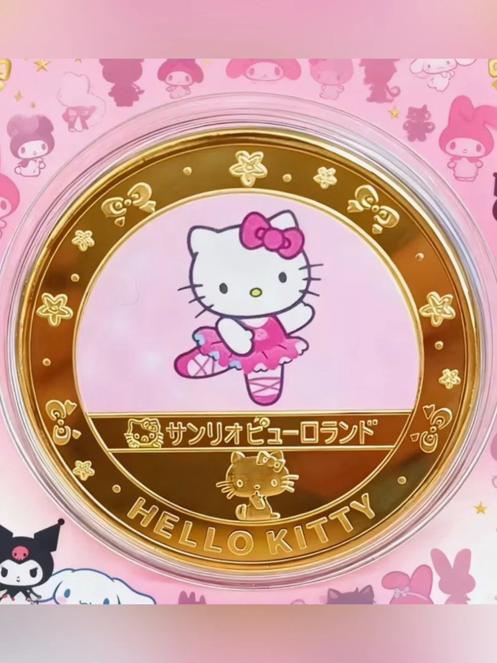 2024 Hello Kitty 50th Anniversary Ballerina, gold color collectible coin-New